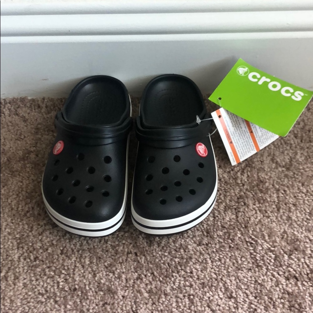 NEW Black Crocband Clog Crocs C12 Baseball Jibbitz